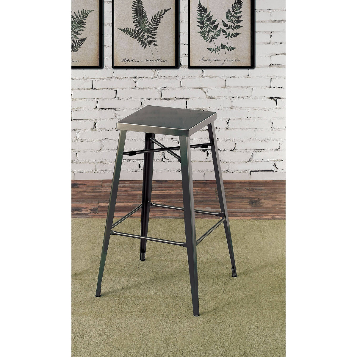 Grey Metal Barstools Set of 2 K6622