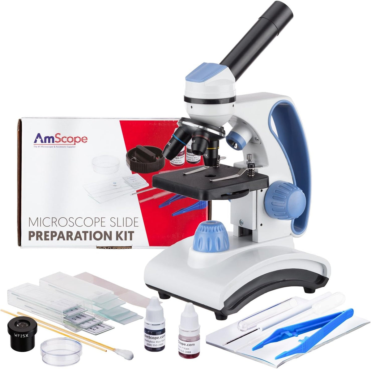 40X-1000X Monocular Compound Microscope with Slide Preparation Kit Z979186