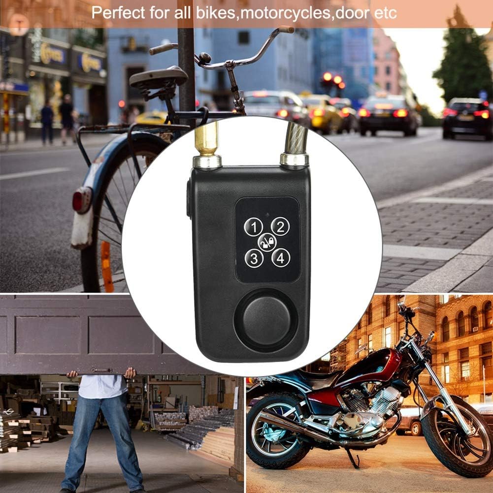 Anti-Theft Wireless Remote Control Alarm Bike Lock 4-Digit Password IP55 Waterproof H474319