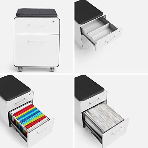 White 2-Drawer Rolling File Cabinet X6441