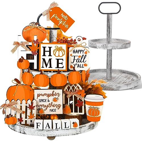 Fall Thanksgiving Tiered Tray Decor N2308