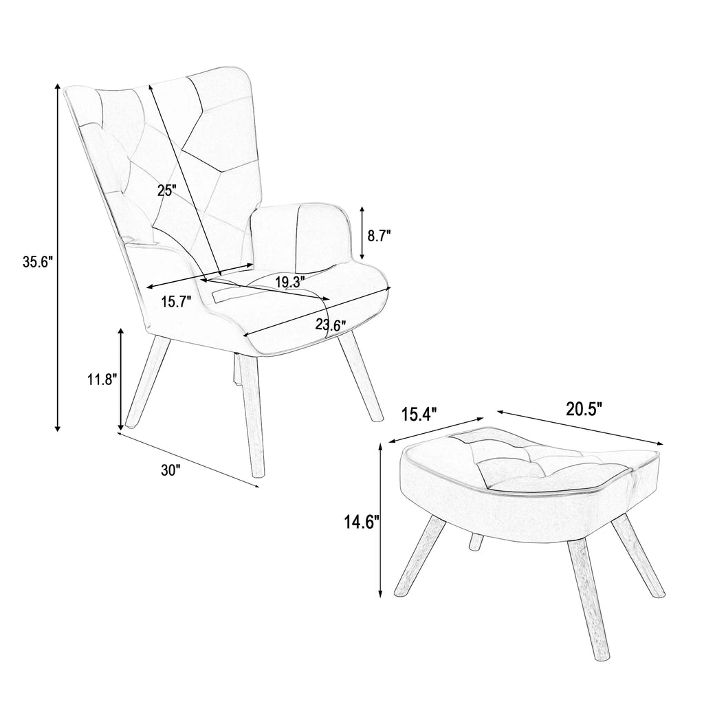 Accent Chair with Ottoman L66393