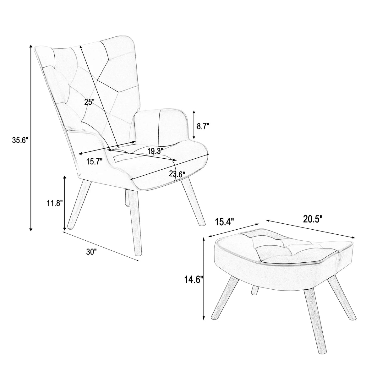 Accent Chair with Ottoman L66393
