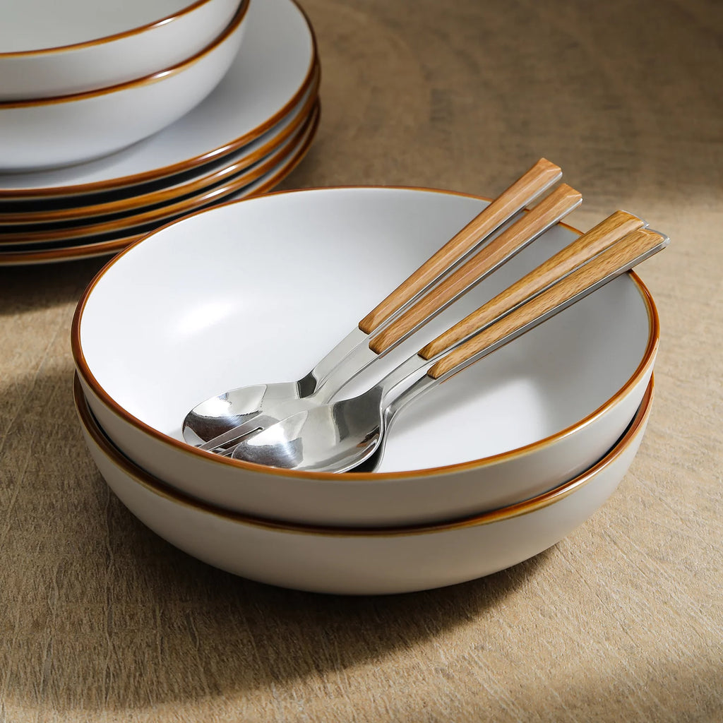White 32-Piece Stoneware Dinnerware Set V59662