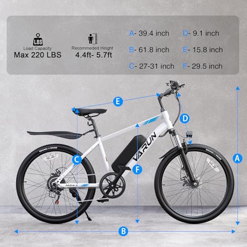 Electric Bike 350W 36V Removable Battery 24'' Mountain Bike H116911