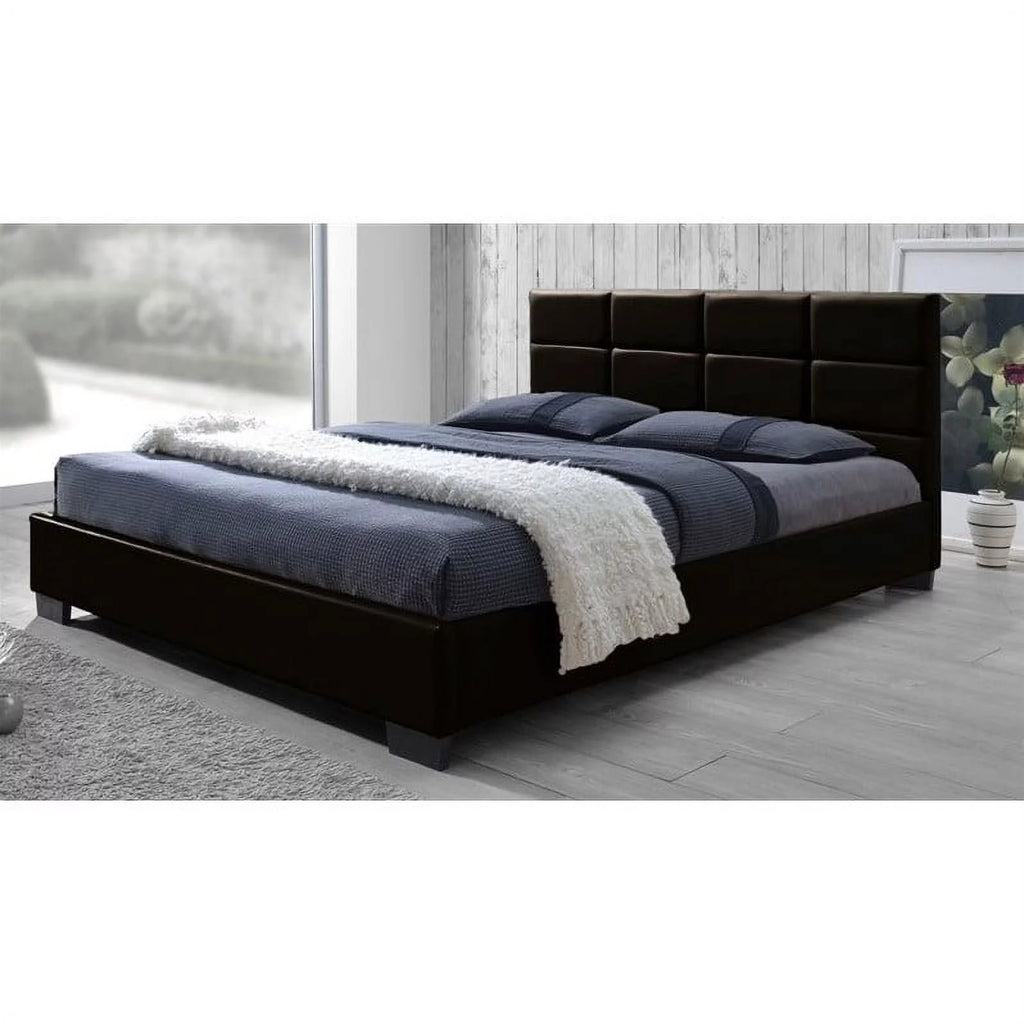 Leather Upholstered Queen Platform Bed R366317