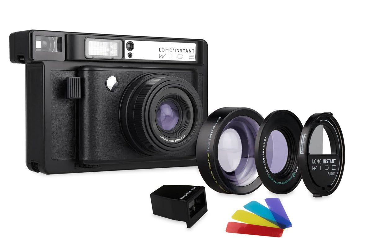 Instant Wide Black Camera and Lenses J11754