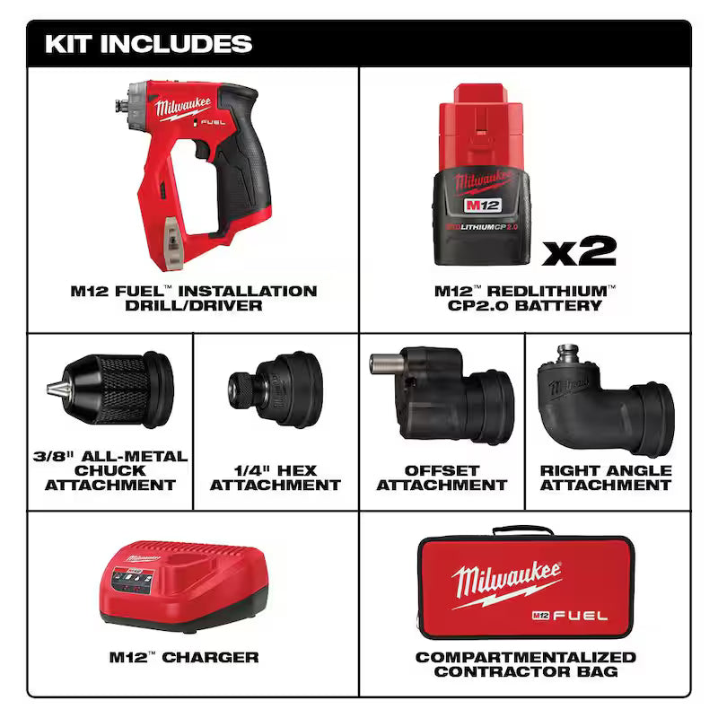 12V Lithium-Ion Brushless Cordless 4-in-1 3/8 in. Drill Driver Kit W807337