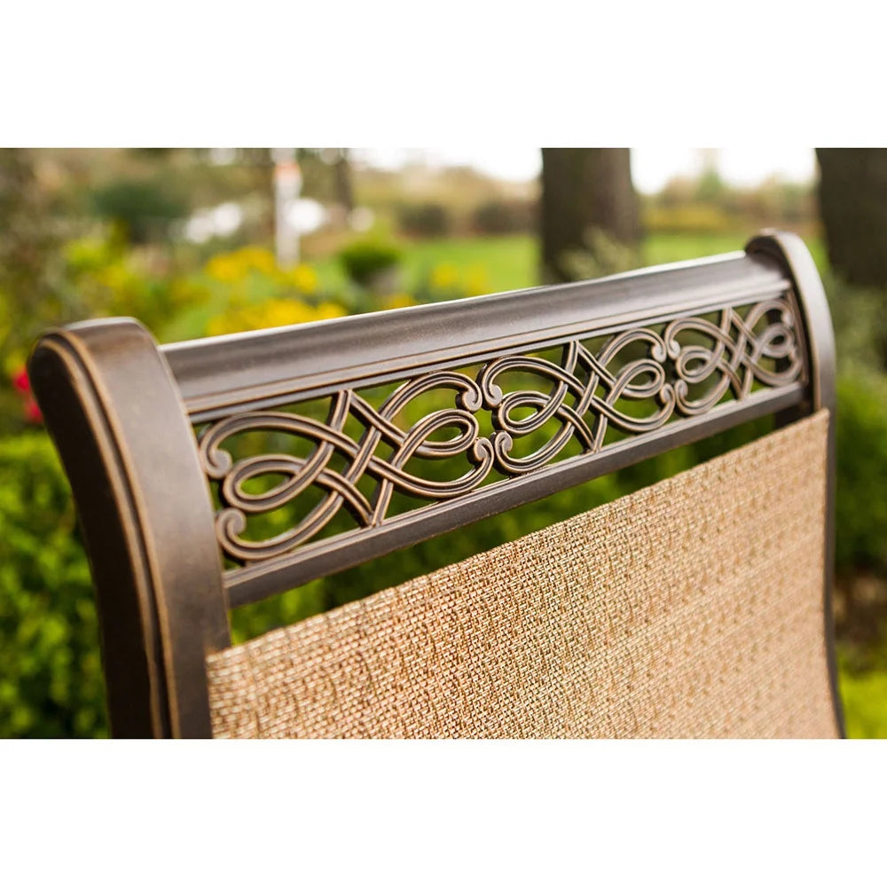 5-Piece Aluminum Outdoor Patio Dining Set with Swivel Rockers and Table P8577