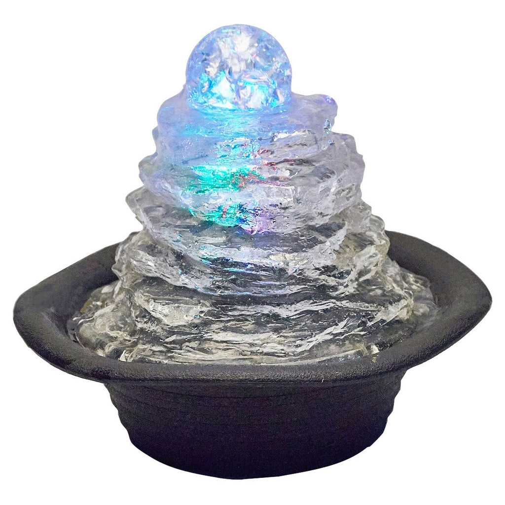 7.5" Tall Indoor Fountain with LED Light and 1L Capacity X9135