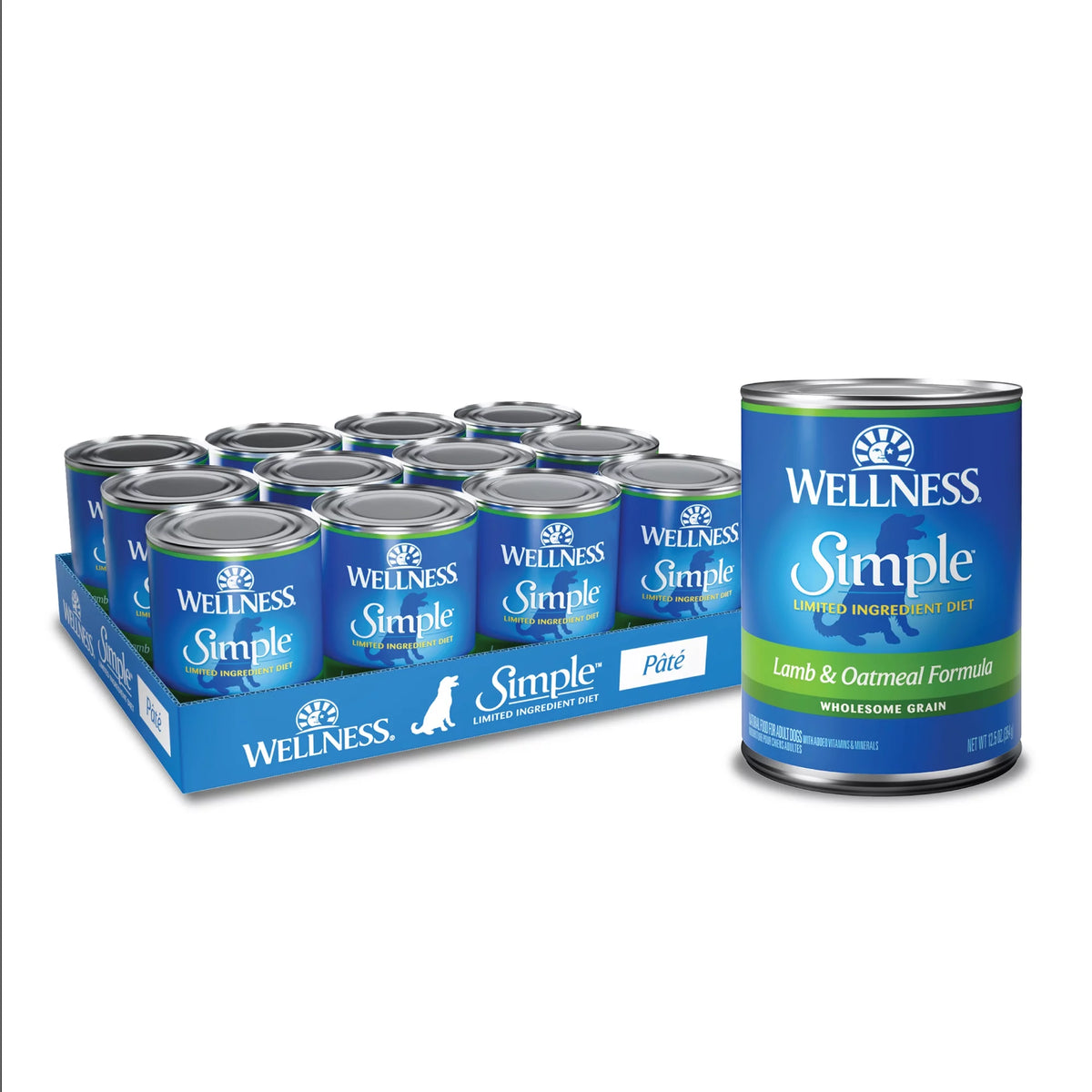 Natural Limited Ingredient Lamb & Oatmeal Wet Dog Food 12.5-Ounce Can Pack of 12 V667