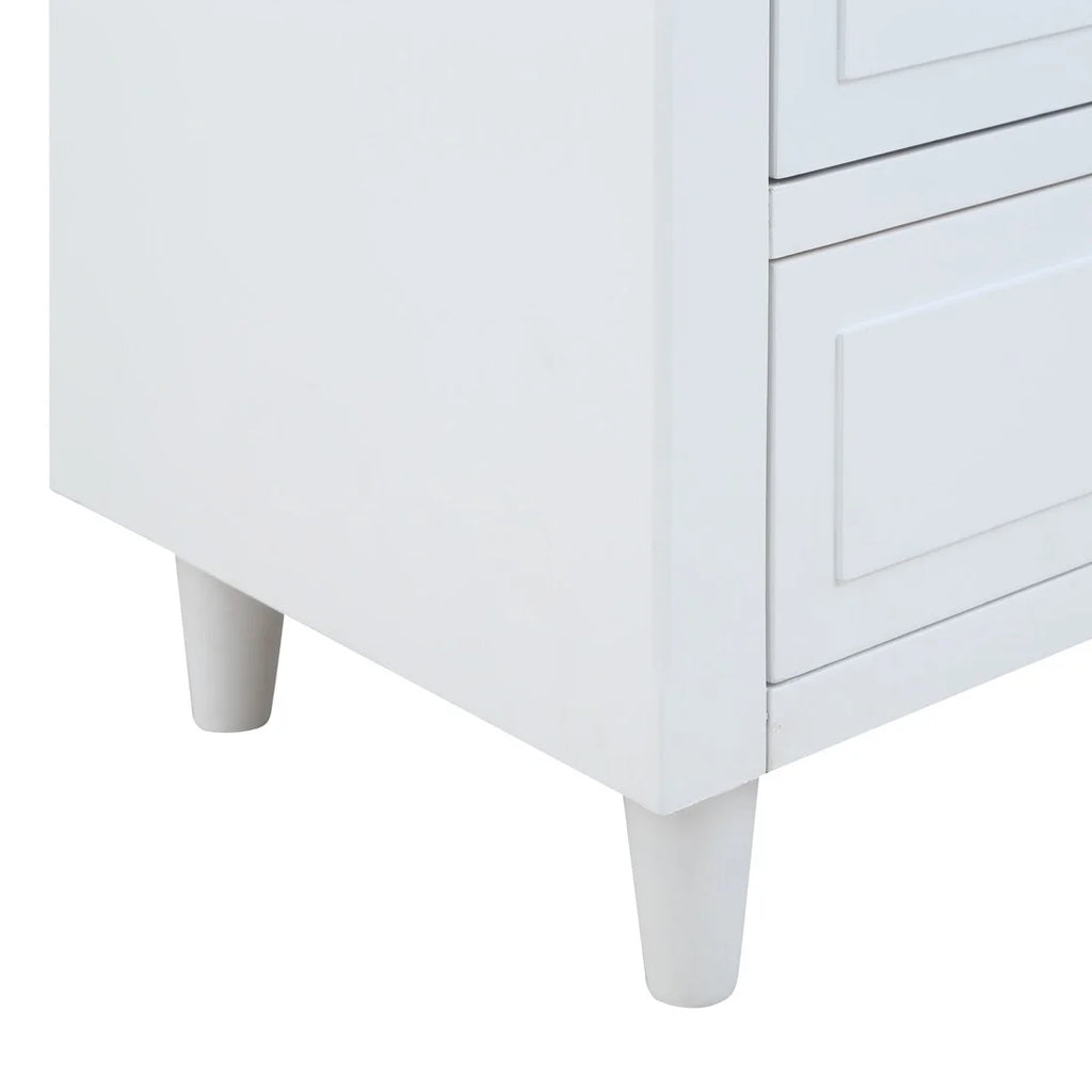 White 3 Drawer Wood Nightstand Z47817