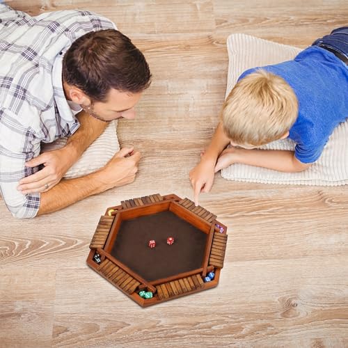 Wooden Shut The Box Dice Game Set L601