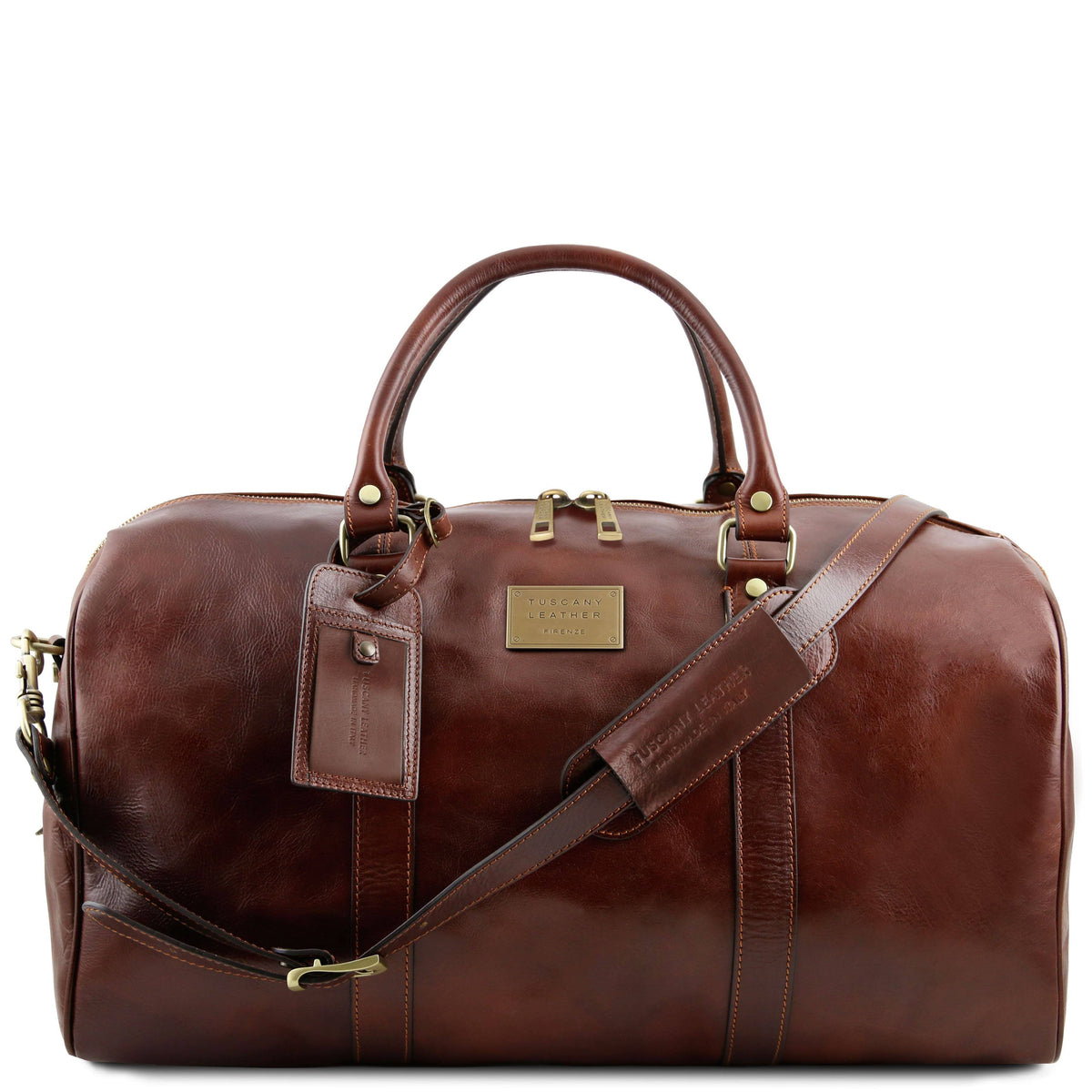 Brown Large Leather Duffle Bag U972