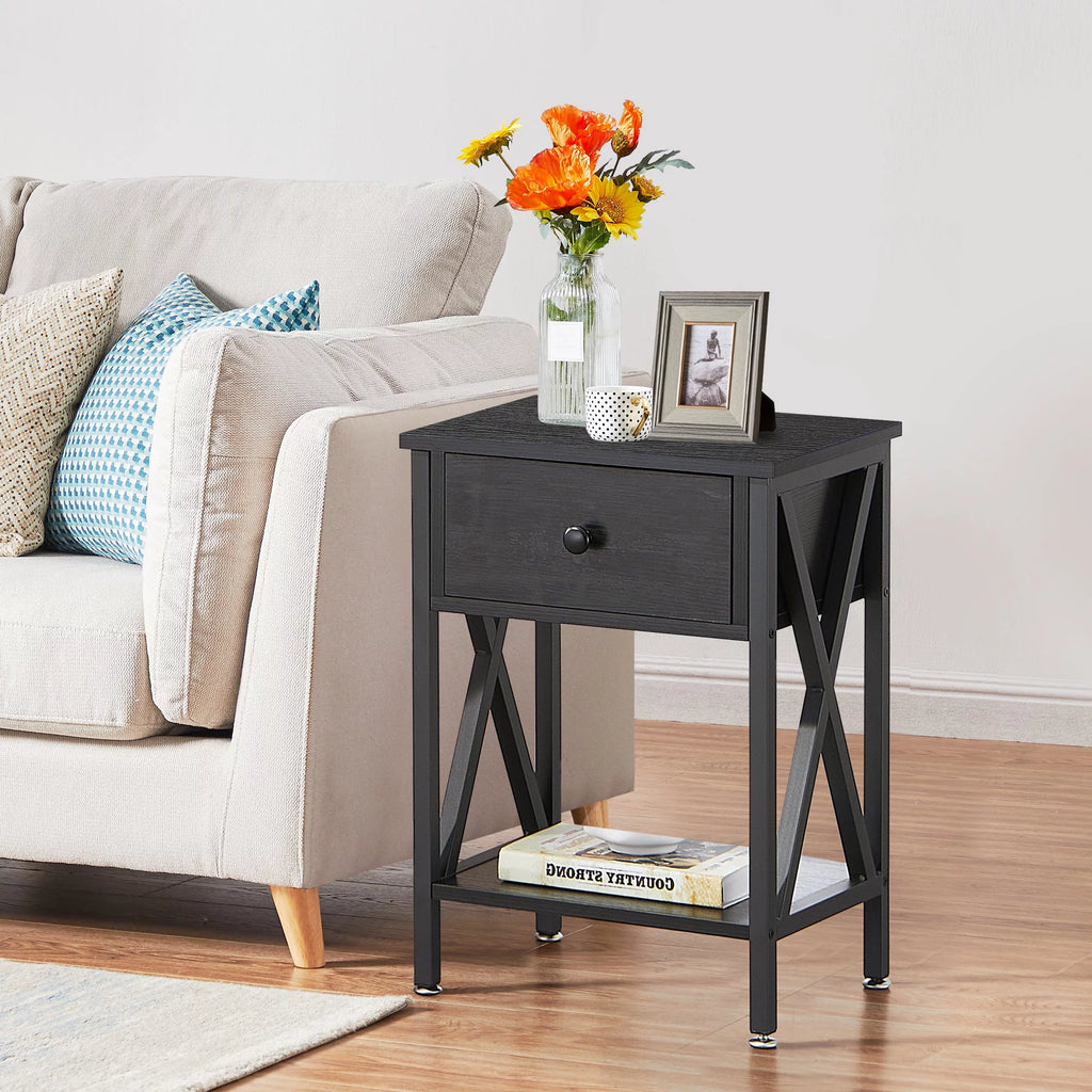 3-Piece Bedroom Set with Queen Size Bed Frame and Nightstands I9385