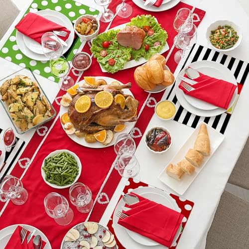 Pink Plastic Christmas Placemats Set of 6 U3171