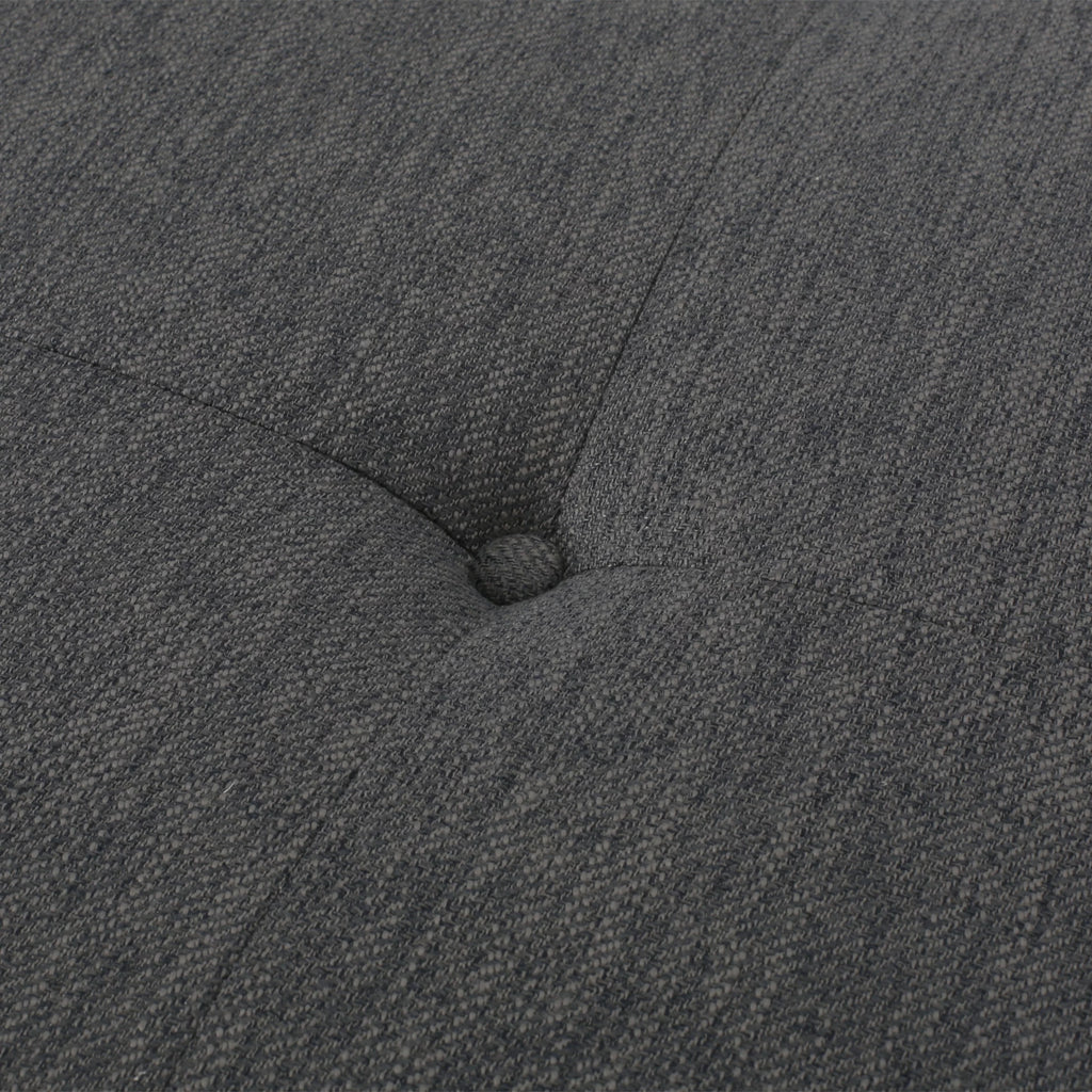 Charcoal Fabric Tufted Chaise Lounge with Bolster Pillow N570