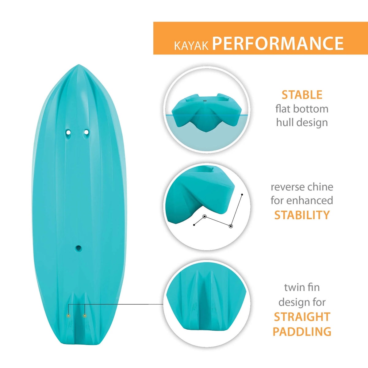6 ft Youth Kayak Seafoam Green H859139