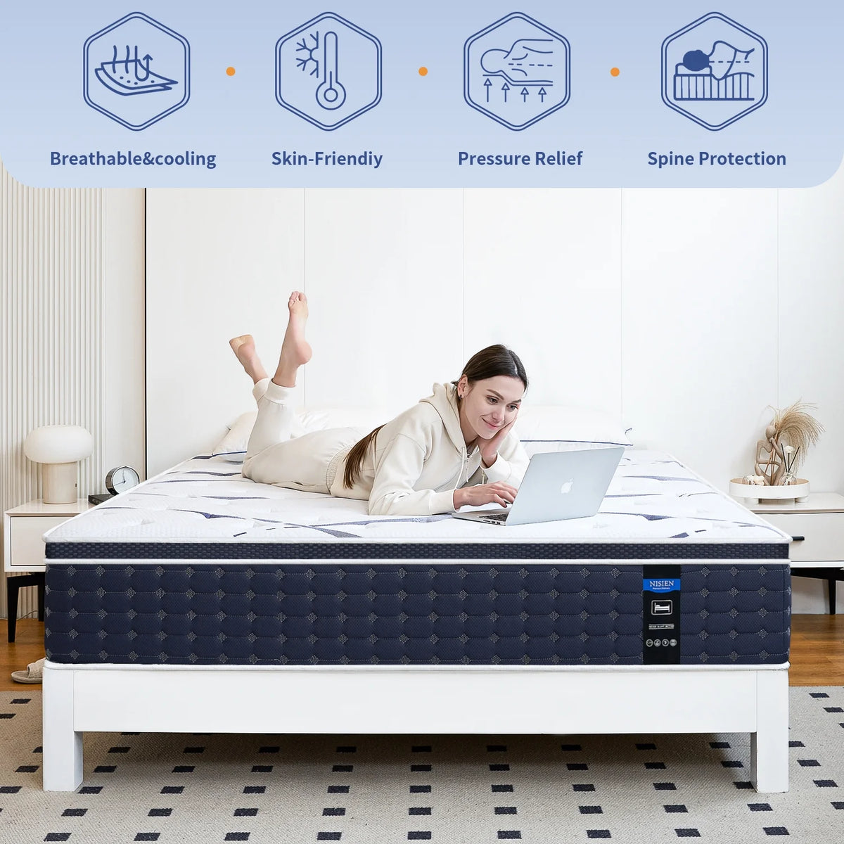 King 12 Inch Hybrid Gel Foam Innerspring Mattress Z54304