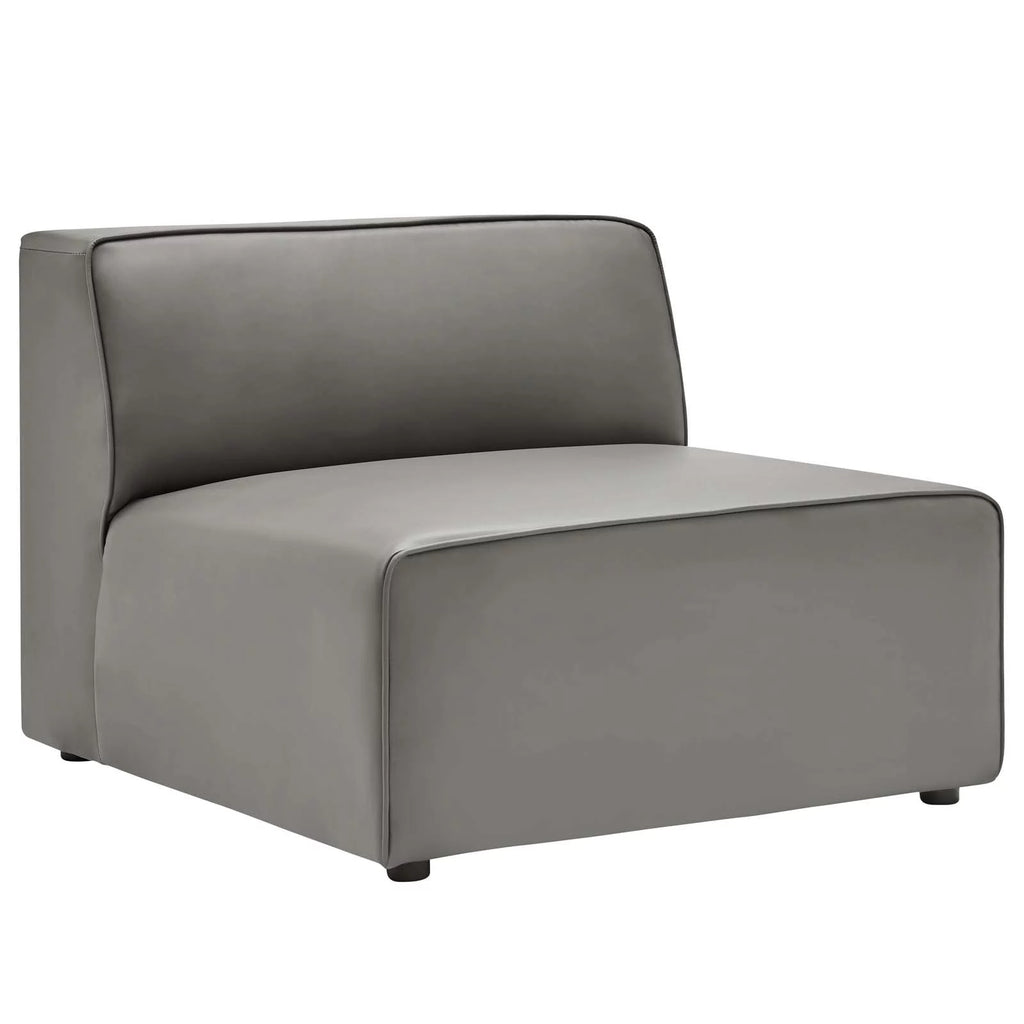 Gray Vegan Leather 3-Piece Sectional Sofa O194201