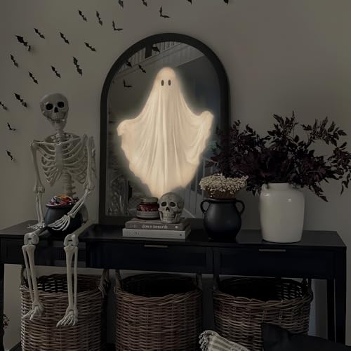 Halloween Decorations Indoor 31.5" x 21.6" Ghost Hologram Mirror with Remote X493