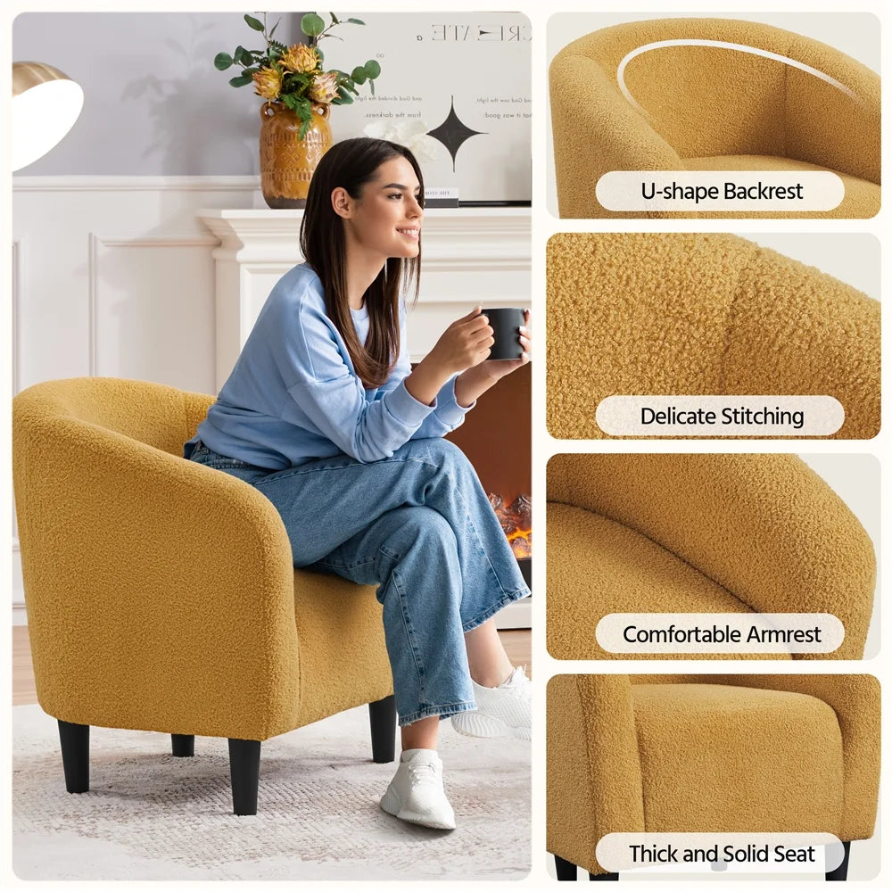 Mustard Yellow Upholstered Accent Chair X96367