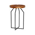 16" x 24" Brown Teak Wood Live Edge Accent Table S5993