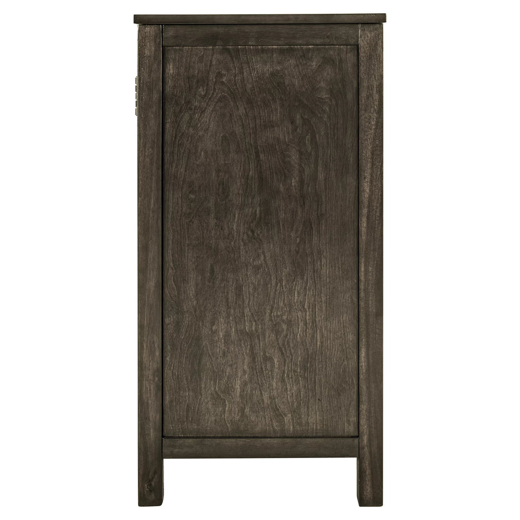 Grey Wood Storage Cabinet with Doors and Adjustable Shelf T41165