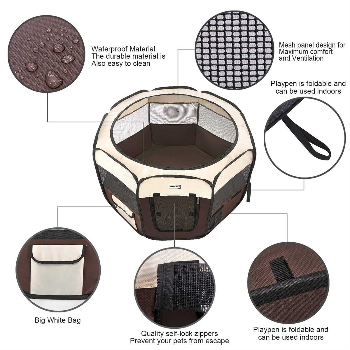 Portable Foldable Pet Playpen E65235