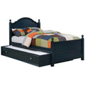 Blue Wood Twin Bed with Trundle U356355