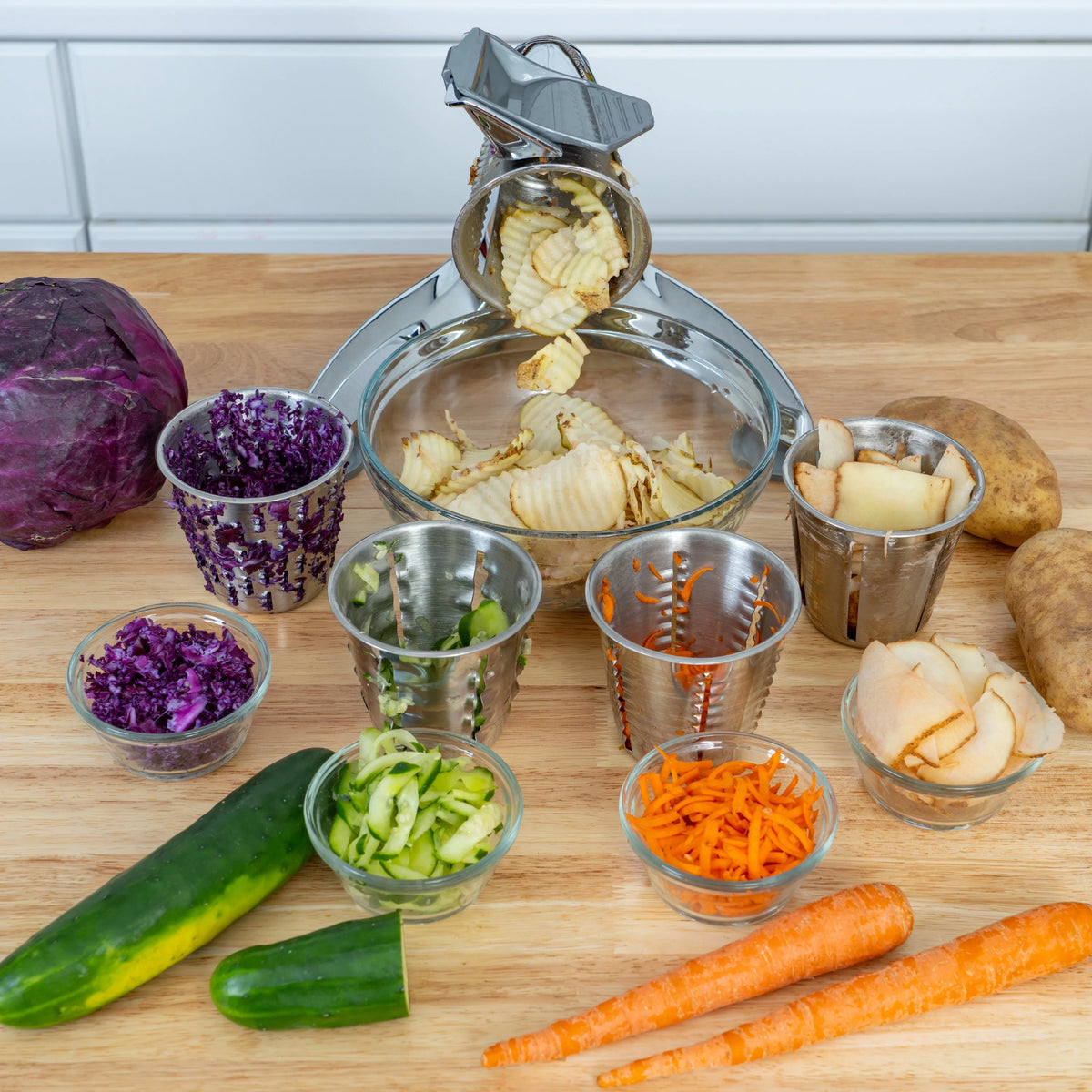 Heavy Duty Vegetable Chopper & Food Processor with Stainless Steel Shredders V739