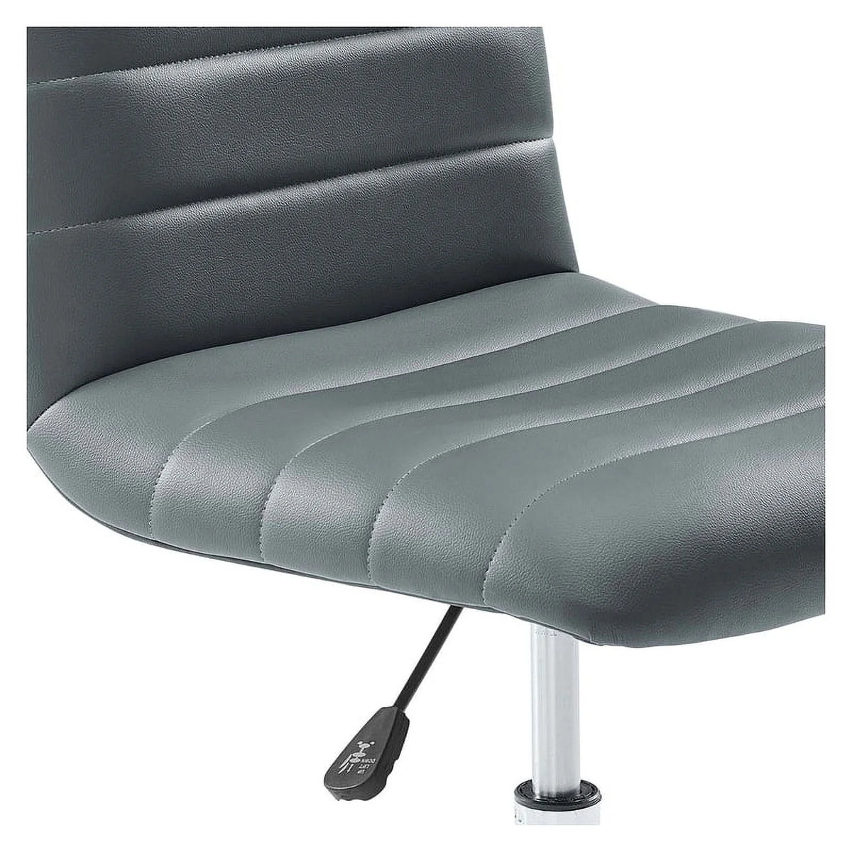 Gray Vinyl Nylon Mid-Back Armless Swivel Office Chair T2051