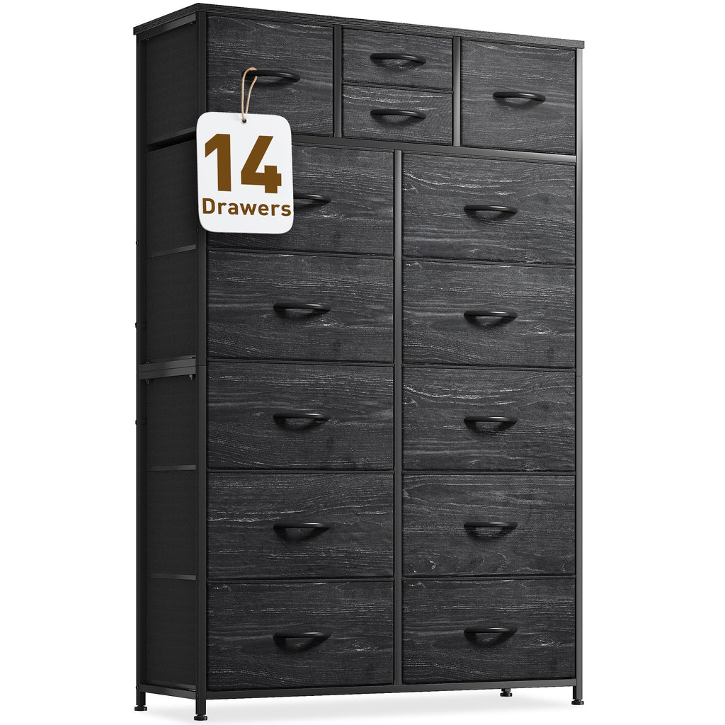 14 Drawer Charcoal Black Dresser J8211