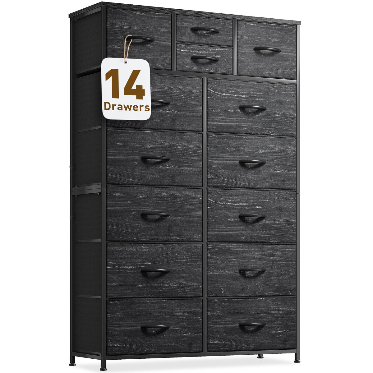 14 Drawer Charcoal Black Dresser J8211