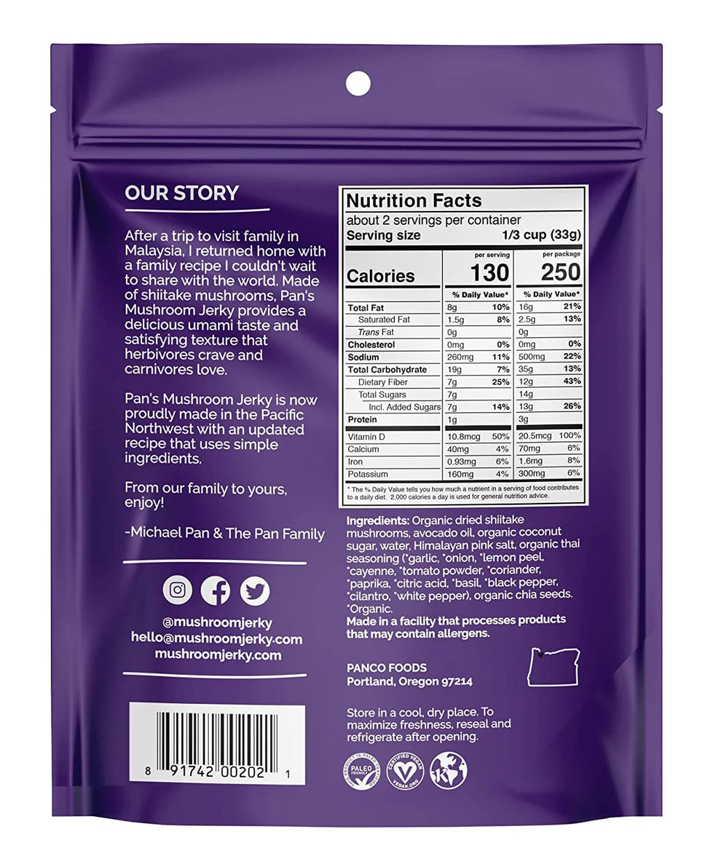 Mushroom Jerky 2.2 oz Pack of 2 O9629