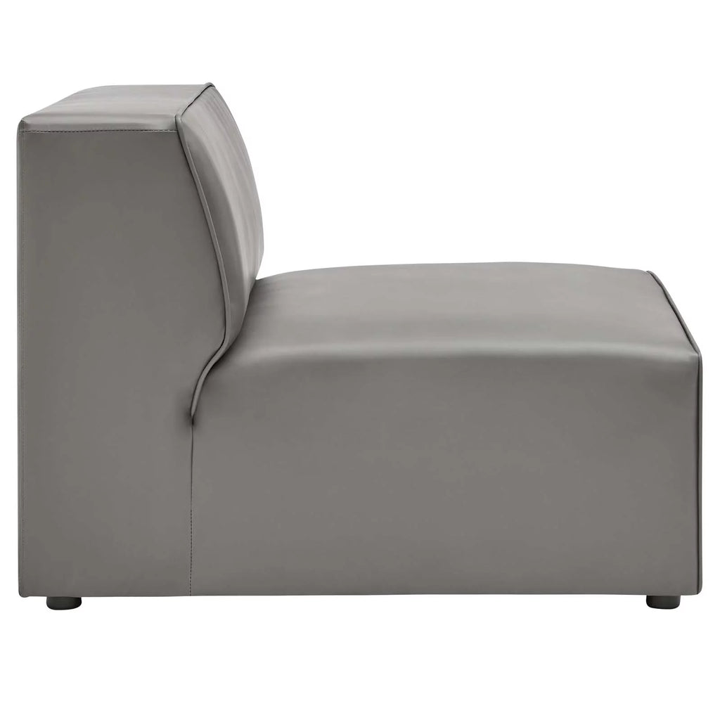 Gray Vegan Leather 3-Piece Sectional Sofa O194201