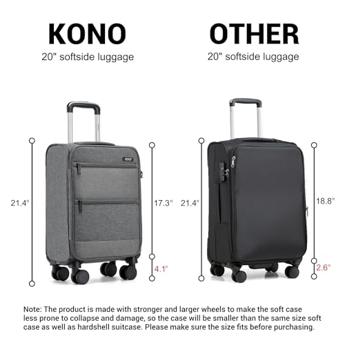 20 Inch Softside Spinner Luggage with TSA Lock H820855