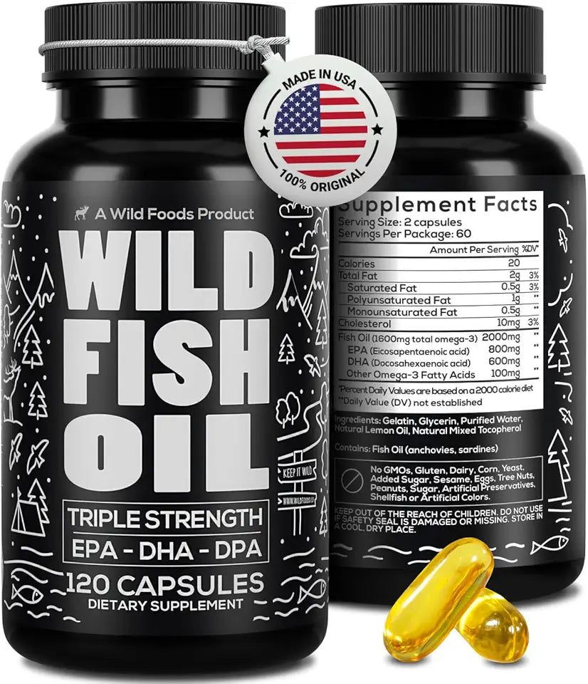 Omega 3 Fish Oil Supplement, 120 Capsules D195