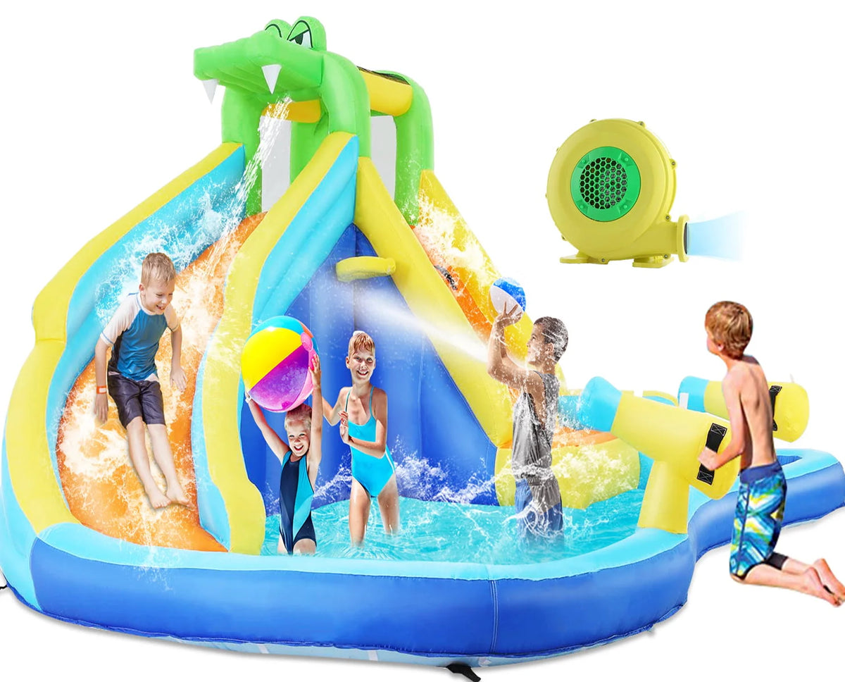 Inflatable Bounce House with Water Slide and Spray Pool X337938