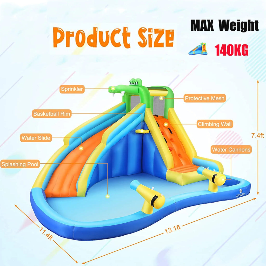 Inflatable Bounce House with Water Slide and Spray Pool X337938