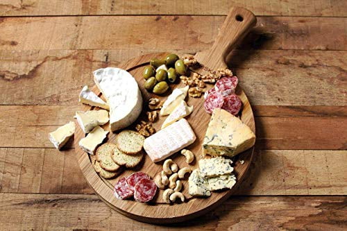 Round Wood Cheese Board with Handle G323037