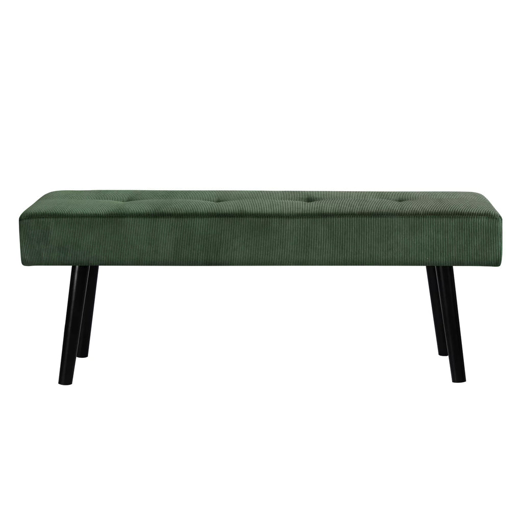 Modern Entryway Bench Corduroy Seat Green I269883