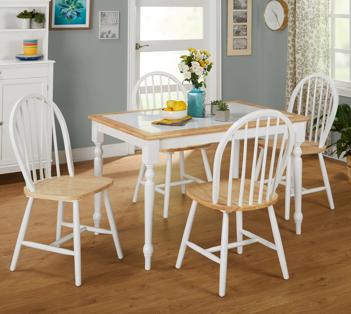 White Natural Tile Top Table H1765