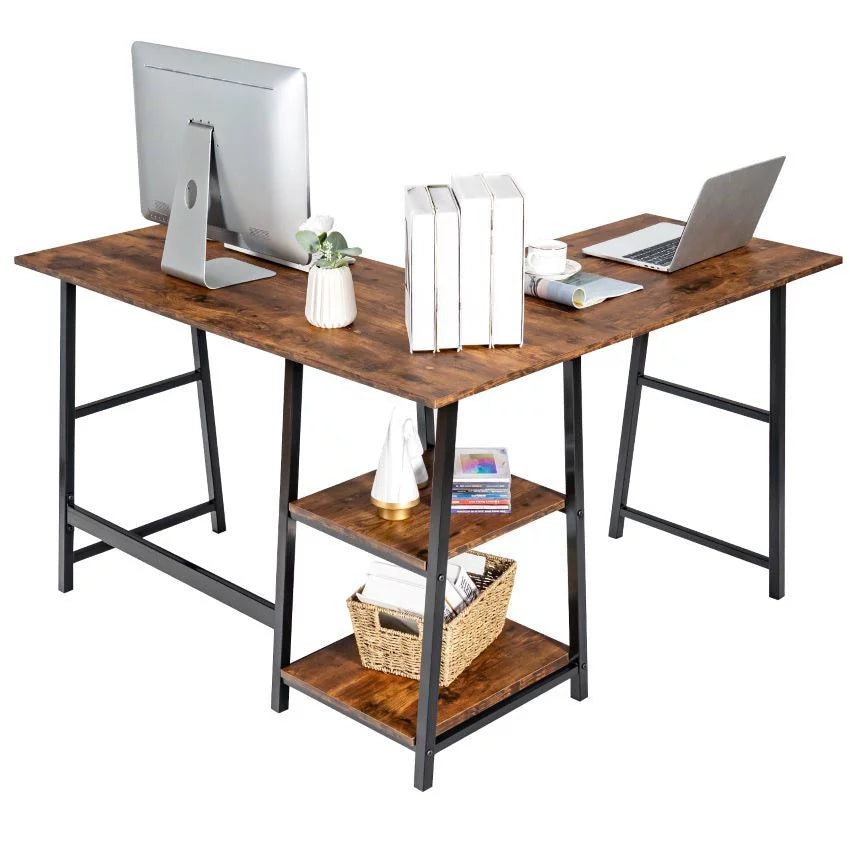 Rustic Home Office Corner Desk B439