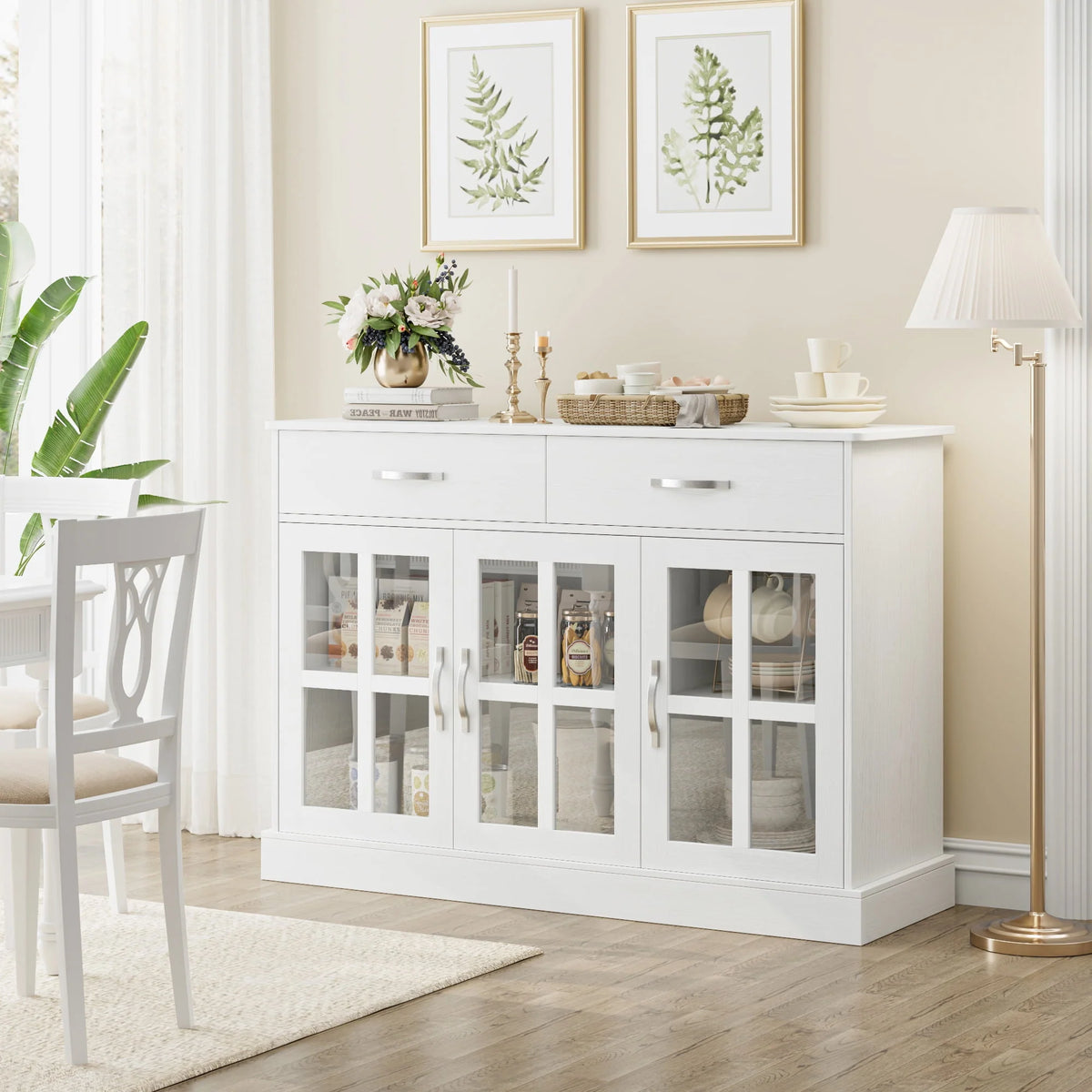 Gray 3 Door 2 Drawer Buffet Cabinet L2719