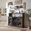 55" Double Barn Door Buffet Sideboard with Adjustable Shelves X188