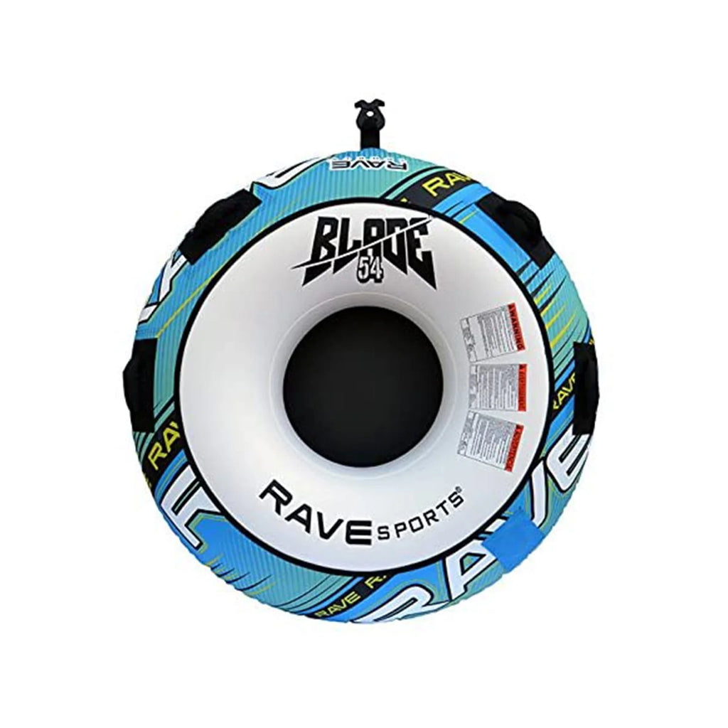54 Inch 1 Rider Inflatable Towable Water Ski Tube with 4 Handles, Blue O6442