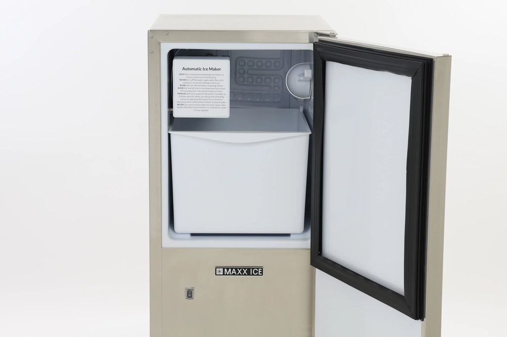 Shallow Depth Outdoor Built-In Undercounter Ice Maker, 15", 25 lbs, Stainless Steel X26699