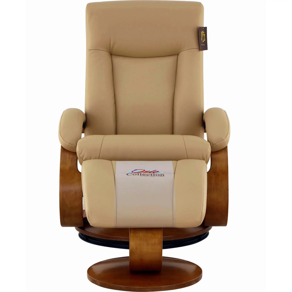 Black Top Grain Leather Recliner and Ottoman P163