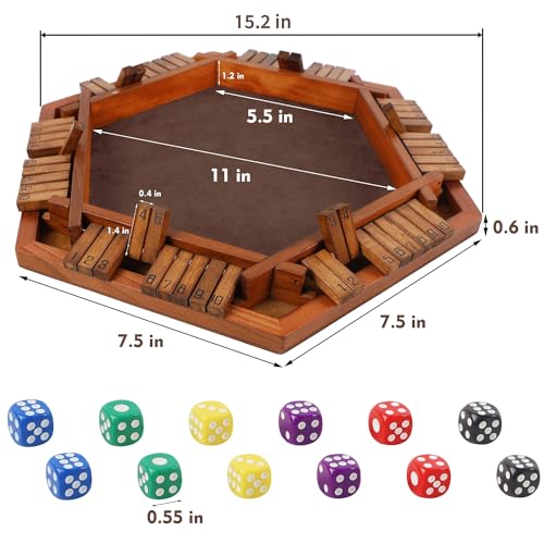 Wooden Shut The Box Dice Game Set L601